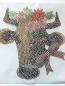 Preview: Kuh mit Blüte Hotfix Hotglue Bügelbild Bügelmotiv Strass Zauberstrass