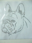 Preview: Französische Bulldogge Hund Strass Hotfix Hotglue Bügelbild Bügelmotiv