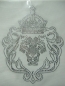 Preview: Löwe Krone König Wappen mit Strass Bügelbild Hotfix Hotglue zauberhaft