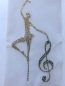 Preview: Noten Musik Tanzen Tänzerin Strass Hotfix Bügelbild Abschwitzdecke Shirt Jacke
