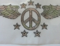Preview: Peace Strass Studs Bügelbild Hotfix Flügel Sterne Tasche Shirt Jacke Rucksack