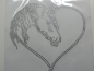 Preview: Pferd Herz Hotfix Strass Shirt Tasche Abschwitzdecke Schabracke Pferde Dressur