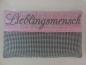 Preview: Lieblingsmensch Körnerkissen Name Wunschname  Wärmekissen Dinkel Lavendel Stickerei