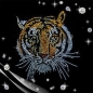 Preview: Riesen Tiger Kopf Bügelbild Strass !Der Hammer! Tiger Kopf Hotfix Hotglue Bügelmotiv Bügelbild Shirt