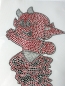 Preview: roter frecher Teufel Teufelchen Strass/Studs Hotfix Bügelbild süüß