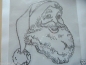 Preview: großer schöner Nikolaus Weihnachtsmann Kopf Strass Hotfix Bügelbild