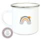 Preview: Becher Tasse Emaillebecher Regenbogen Sterne Sonne Wolken Einschulung KITA Wunschname, Dankeschön, Geburtstag, Abschied, Jubiläum, Geschenk, Kommunion, Firmung Konfirmation, Becher von Lüttentüddel