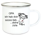 Preview: Tasse Emailletasse Strichmännchen Opa... Name, Wunschname,Vatertag, Muttertag Dankeschön, Abschied, Jubiläum, Geschenk, Becher von Lüttentüddel