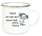 Preview: Tasse Emailletasse Strichmännchen Papa ... Name, Wunschname, Dankeschön, Abschied, Jubiläum, Vatertag, Muttertag, Geschenk, Becher von Lüttentüddel