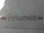 Preview: Princess Bordüre Krone Schriftzug Strass Hotglue Hotfix Bügelbild