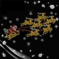 Preview: Hirsch Hirsche mit Schlitten und Weihnachtsmann Strass Bügelbild Hotfix Hotglue