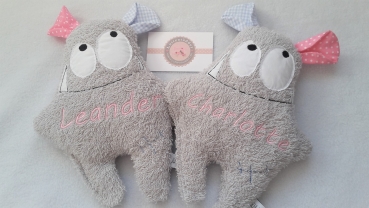 ♥  zauberhaftes liebes Monster Körnerkissen Wärmekissen Lavendel Name Taufe Geburt Einschulung Kindergarten von Lüttentüddel