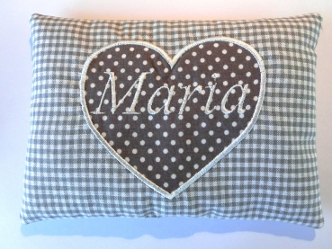 ♥ Herz Punkte Wunschname Körnerkissen Wärmekissen Dinkel Lavendel von Lüttentüddel