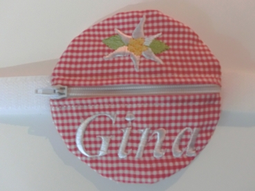 Preview: ♥ EDELWEIß Wunschname POOP BAG HUND KOTBEUTEL BESTICKT Hundeleine Automatikleine Flexi