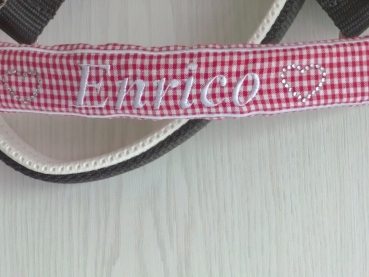 ♥ Nasenband Nasenschoner Wunschname Nasenriemen Brandzeichen Strass