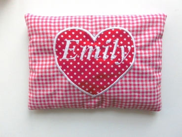 ♥ Herz Punkte Wunschname Körnerkissen Wärmekissen Dinkel Lavendel von Lüttentüddel