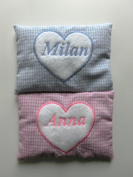 ♥ Herz Nicky Wunschname Körnerkissen Wärmekissen Dinkel Lavendel