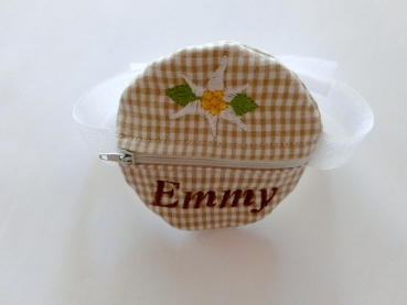 ♥ EDELWEIß Wunschname POOP BAG HUND KOTBEUTEL BESTICKT Hundeleine Automatikleine Flexi