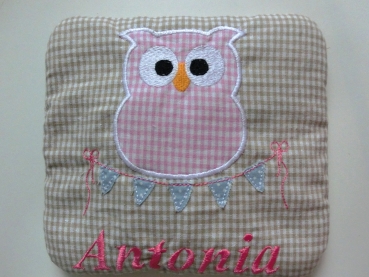 ♥ Körnerkissen Wärmekissen Dinkel Eule Wimpel