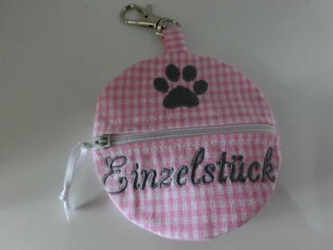 Preview: ♥ PFOTE Wunschname POOP BAG HUND KOTBEUTEL BESTICKT Vichy