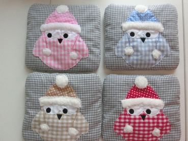 ♥ Winter Eule Körnerkissen Wärmekissen Dinkel Wunschfarbe Name