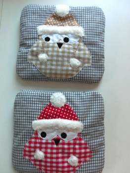 Preview: ♥ Winter Eule Körnerkissen Wärmekissen Dinkel Wunschfarbe Name