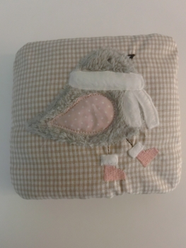 Preview: ♥ Spatz Körnerkissen Wärmekissen Dinkel Wunschfarbe Name von Lüttentüddel