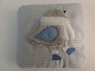 Preview: ♥ Spatz Körnerkissen Wärmekissen Dinkel Wunschfarbe Name von Lüttentüddel