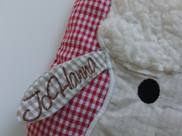 Tiere Name Wunschname Körnerkissen Wärmekissen Dinkelkissen Lavendel Stickerei von Lüttentüddel