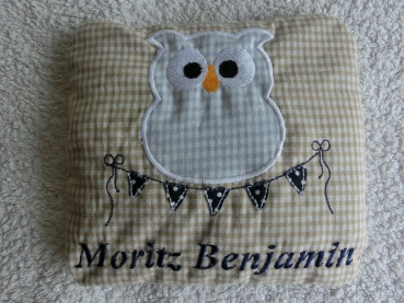 ♥ Körnerkissen Wärmekissen Dinkel Eule Wimpel