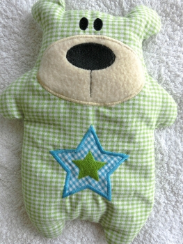 Preview: ♥ Knuddel Bär mit Stern Applikation Körnerkissen Wärmekissen Dinkel Wunschname von Lüttentüddel