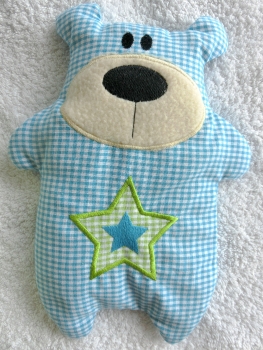 ♥ Knuddel Bär mit Stern Applikation Körnerkissen Wärmekissen Dinkel Wunschname von Lüttentüddel