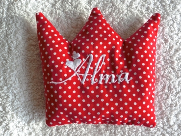 Preview: ♥ ♥ Krone Körnerkissen Wärmekissen Lavendel Dinkel Punkte