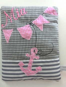 Preview: ♥ AHOI Anker Körnerkissen Wärmekissen Dinkel Wunschfarbe