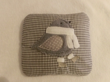 ♥ Spatz Körnerkissen Wärmekissen Dinkel Wunschfarbe Name von Lüttentüddel