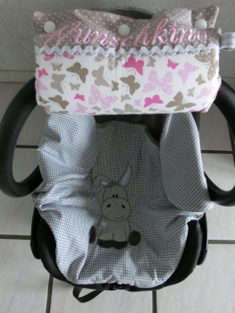 ♥ Armpolster für Babyschale ★ Lüttentüddel © ♥ Wunschname Schmetterlinge - Kopie