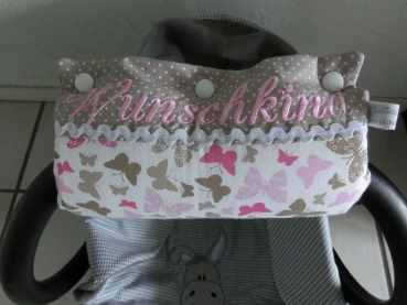 Preview: ♥ Armpolster für Babyschale ★ Lüttentüddel © ♥ Wunschname Schmetterlinge - Kopie