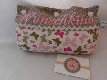 Preview: ♥ Armpolster für Babyschale ★ Lüttentüddel © ♥ Wunschname Schmetterlinge - Kopie