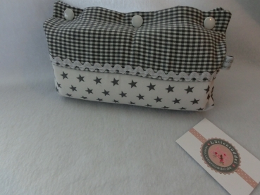 Preview: ♥ Armpolster für Babyschale ★ Lüttentüddel © ♥ Wunschname Schmetterlinge Sterne