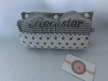 Preview: ♥ Armpolster für Babyschale ★ Lüttentüddel © ♥ Wunschname Schmetterlinge Sterne