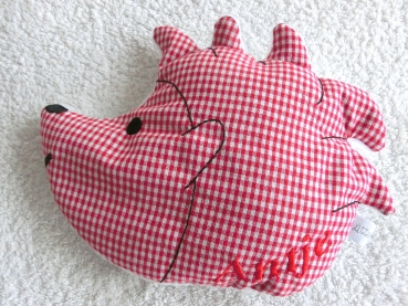 ♥ Igel Körnerkissen Wärmekissen Dinkel Wunschname Geschenk Einschulung Geburt Taufe von Lüttentüddel