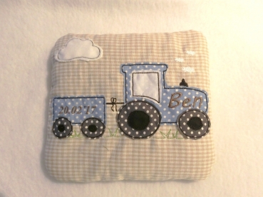 Preview: ♥ Traktor Trecker Körnerkissen Wärmekissen Dinkel Wunschfarbe Lüttentüddel