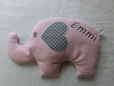 Preview: ♥ Elefant  Wunschname Körnerkissen Wärmekissen Dinkel Lavendel von Lüttentüddel