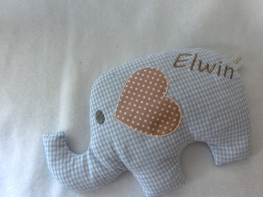 ♥zuckersüßer  Elefant  Wunschname Körnerkissen Wärmekissen Dinkel Lavendel von Lüttentüddel