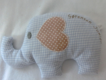 ♥ Elefant  Wunschname Körnerkissen Wärmekissen Dinkel Lavendel von Lüttentüddel