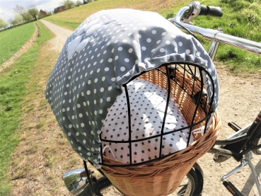 Preview: Pfote Sonnensegel Sonnenschutz Blendschutz Hundefahrradkorb Punkte von Lüttentüddel®