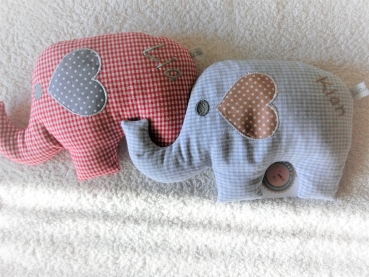 ♥zuckersüßer  Elefant  Wunschname Körnerkissen Wärmekissen Dinkel Lavendel von Lüttentüddel