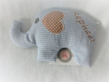 ♥zuckersüßer  Elefant  Wunschname Körnerkissen Wärmekissen Dinkel Lavendel von Lüttentüddel