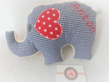 ♥ Elefant Schmusekissen Kita Name von Lüttentüddel von Lüttentüddel