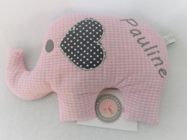 ♥ Baby Elefant  Wunschname Körnerkissen Wärmekissen Dinkel von Lüttentüddel